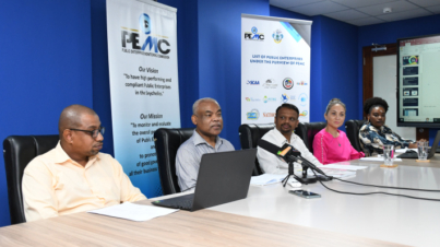 Press conference: (l to r) Alex Robert, William Zarine, Kalum Bandara, Colette Jean-Louis and Marela Servina